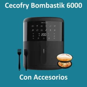 Cecofry Bombastik 6000 con accesorios y texto