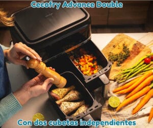 Cecotec-Cecofry-Advance-Double-Freidora-de-Aire-Pollo-con-Verduras